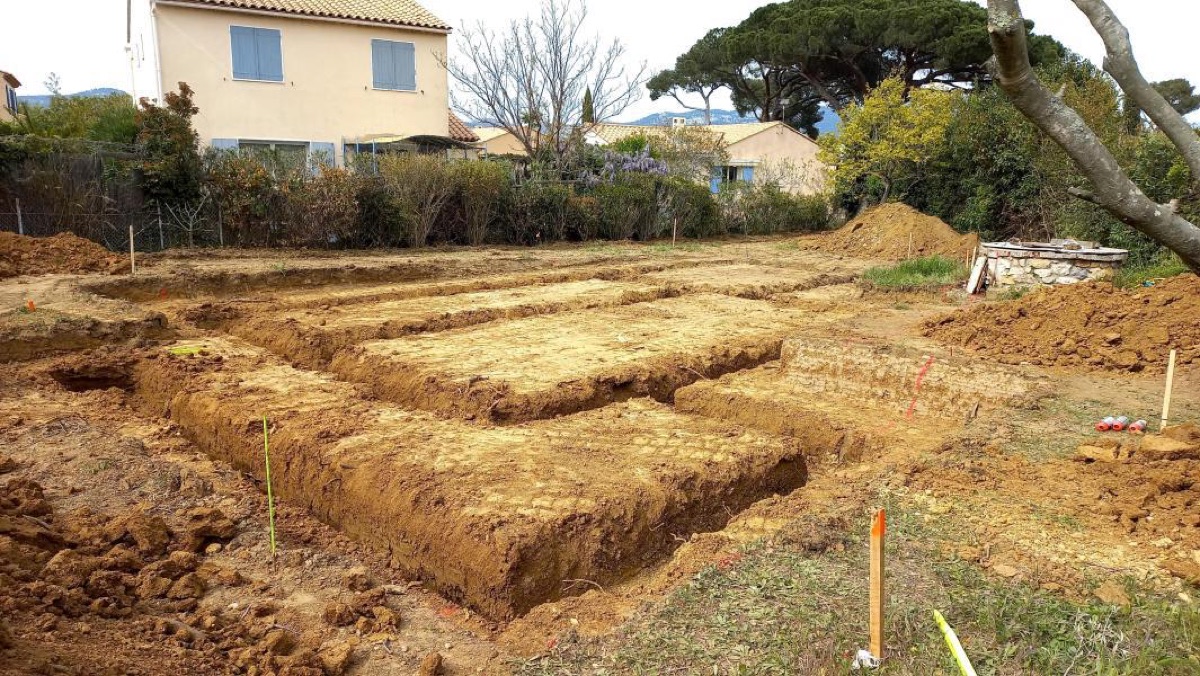 Fouilles de fondations pour une villa à La Ciotat